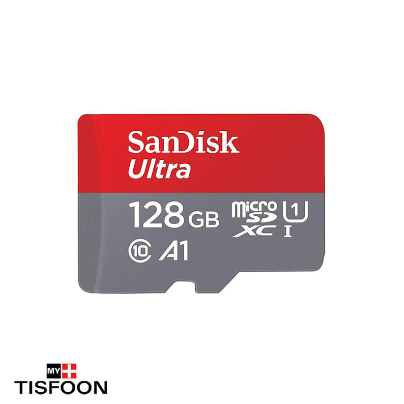 کارت حافظه microSDHC سن دیسک مدل Ultra A1 کلاس ۱۰ استاندارد UHS-I سرعت ۱۲۰MBps ظرفیت ۱۲۸ گیگابایت