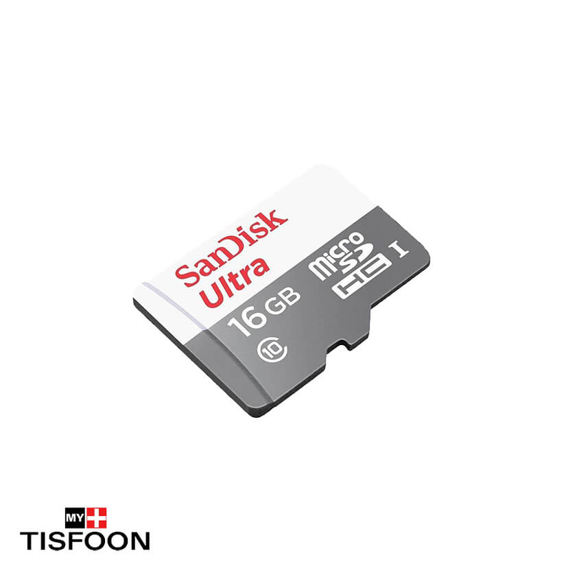 کارت حافظه microSDHC سن دیسک مدل Ultra کلاس ۱۰ استاندارد UHS-I U1 سرعت ۸۰MBps 533X ظرفیت ۱۶ گیگابایت