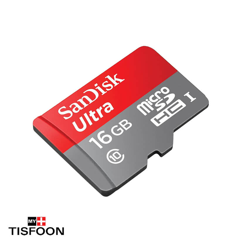کارت حافظه microSD سن دیسک مدل Ultra A1 کلاس ۱۰ استاندارد UHS-I سرعت ۹۸MBps ظرفیت ۱۶ گیگابایت