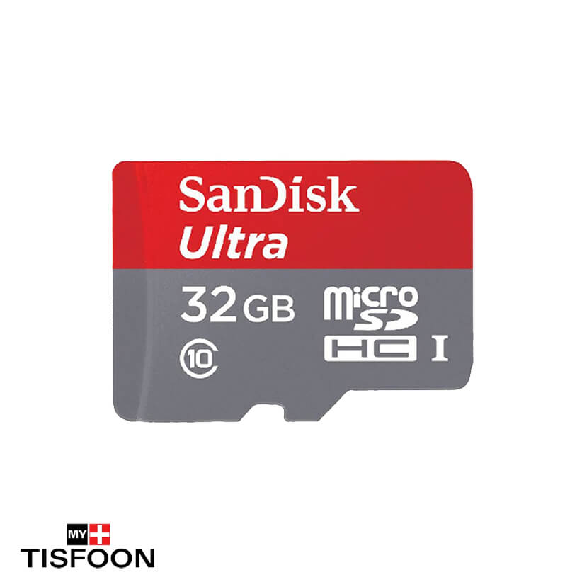 کارت حافظه microSDHC سن دیسک مدل Ultra کلاس ۱۰ استاندارد UHS-I سرعت 100MBps ظرفیت ۳۲ گیگابایت